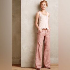 PILCRO AND THE LETTERPRESS by ANTHROPOLOGIE Cotton Linen Wide Leg‎ Pants